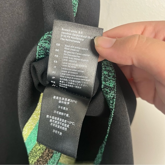 SCOTCH & SODA Round-Neck Top with Shimmery sleeveless black green sparkle size 1 - Picture 9 of 10